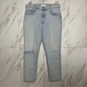 Current Elliott Distressed Cotton Light Wash Straight Denim Jeans SZ 30
